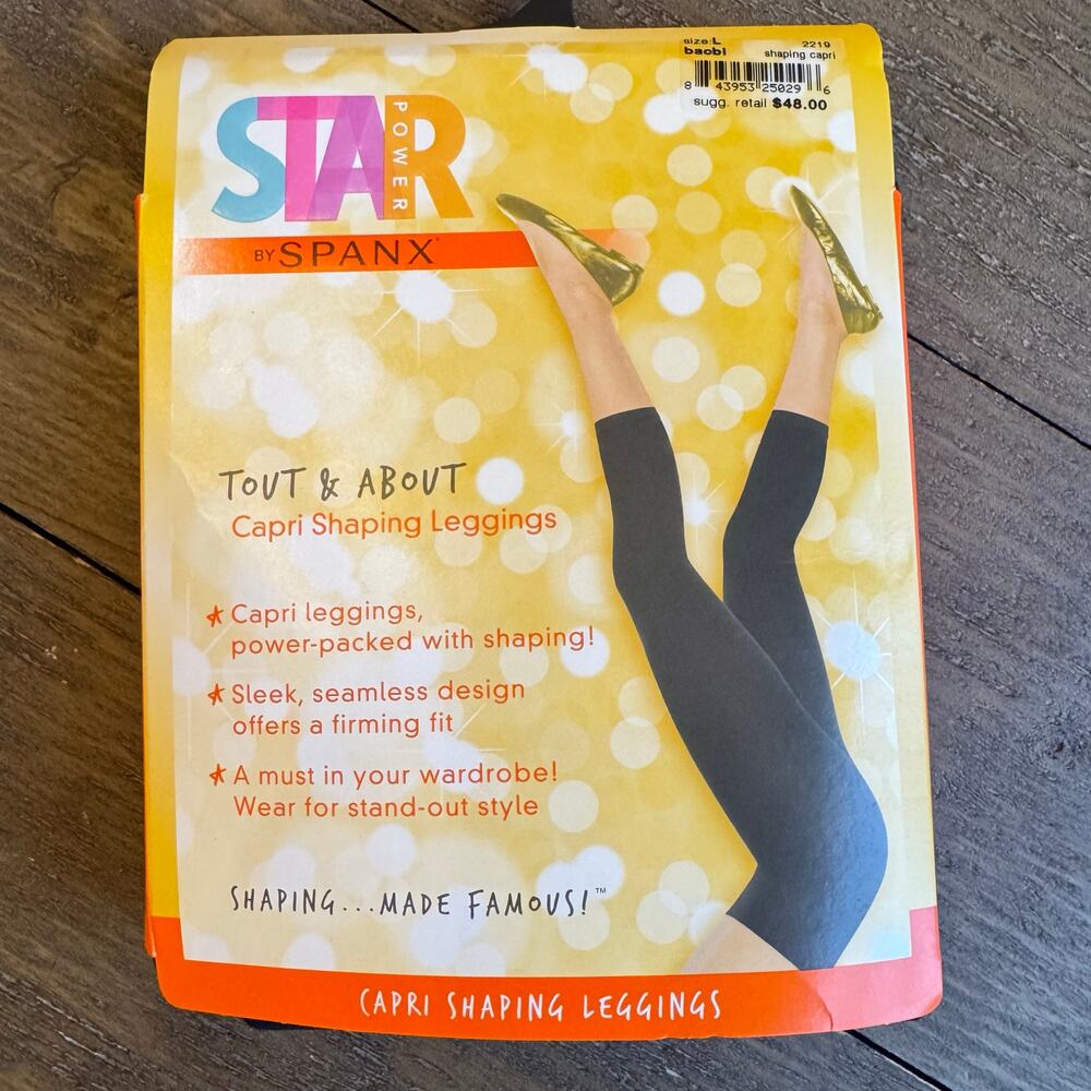 SPANX Women's Size Large Tout & About Shaping Capri Tights Seamless Star Power